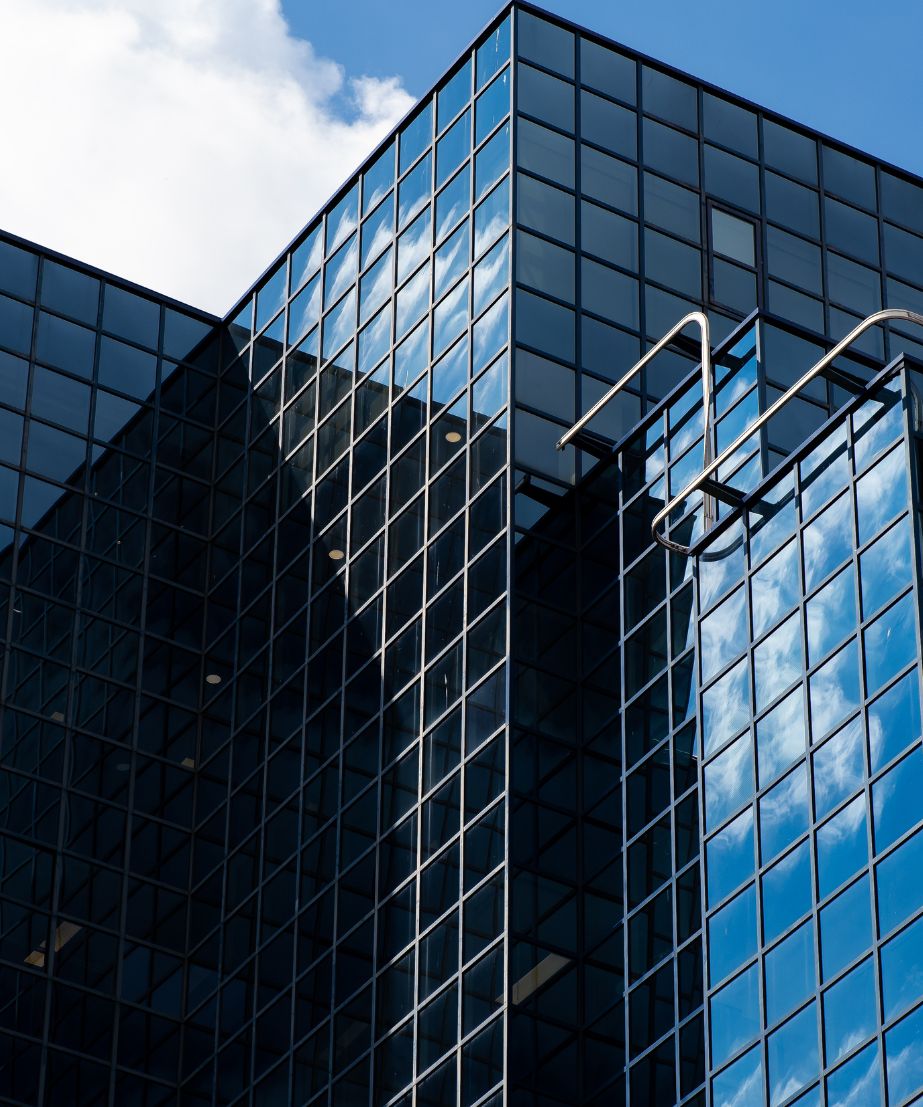 Structural glazing installation commercial building Hosur NVR Interiors
